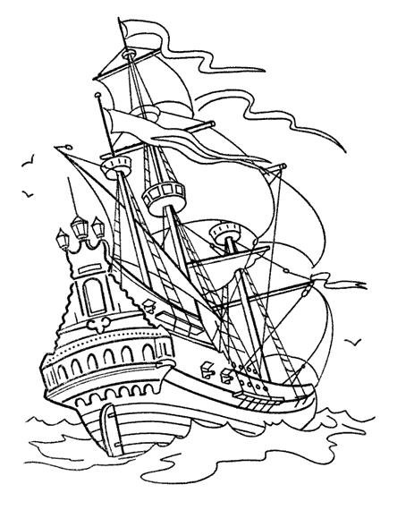 Coloring page: Boat / Ship (Transportation) #137610 - Free Printable Coloring Pages