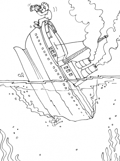 sunken ship coloring page