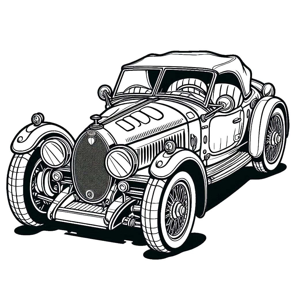 Free printable Bugatti coloring page #218678 from Transportation collection
