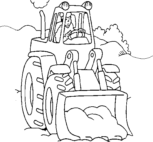Coloring page: Bulldozer / Mecanic Shovel (Transportation) #141769 - Free Printable Coloring Pages