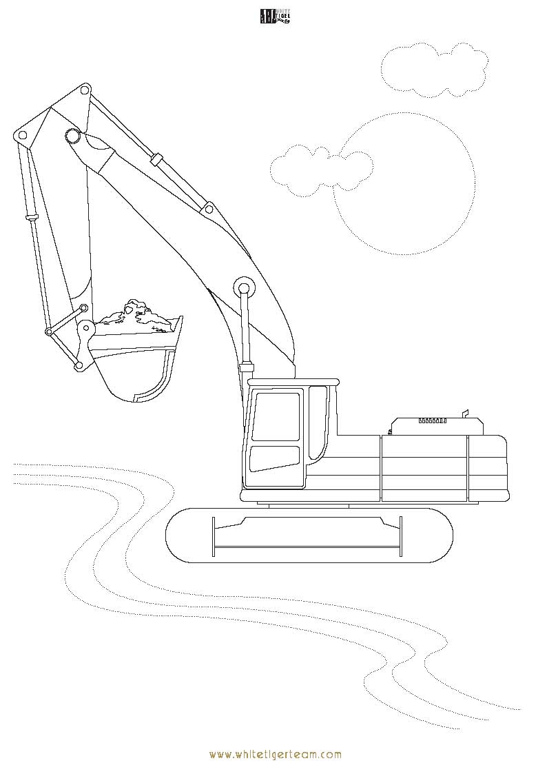 Coloring page: Bulldozer / Mecanic Shovel (Transportation) #141789 - Free Printable Coloring Pages