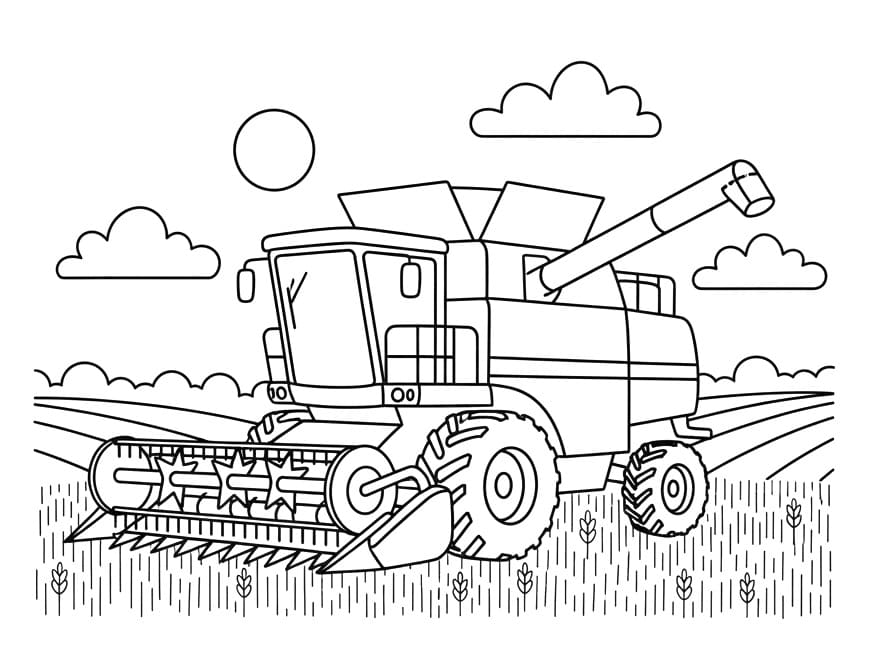 Free printable Combine Harvester coloring page #221899 from Transportation collection Free printable Combine Harvester coloring page #221899 from Transportation collection