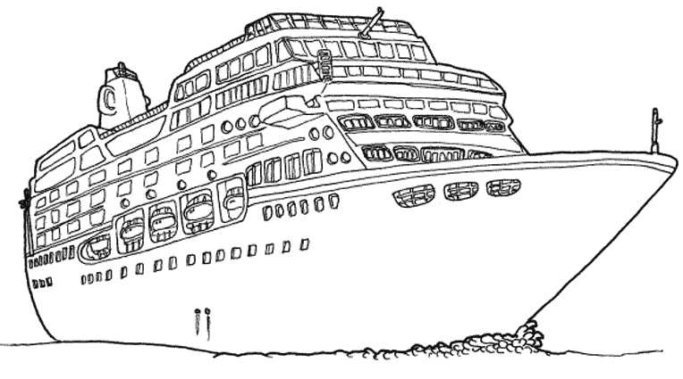 cruise ship coloring pages