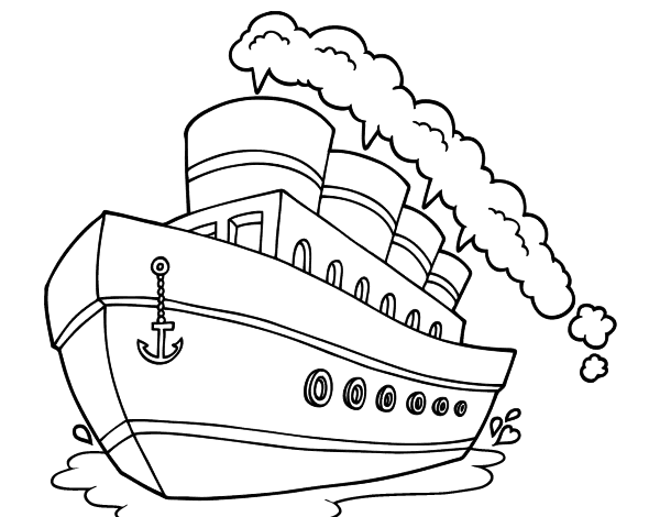 Coloring page: Cruise ship / Paquebot (Transportation) #140684 - Free Printable Coloring Pages