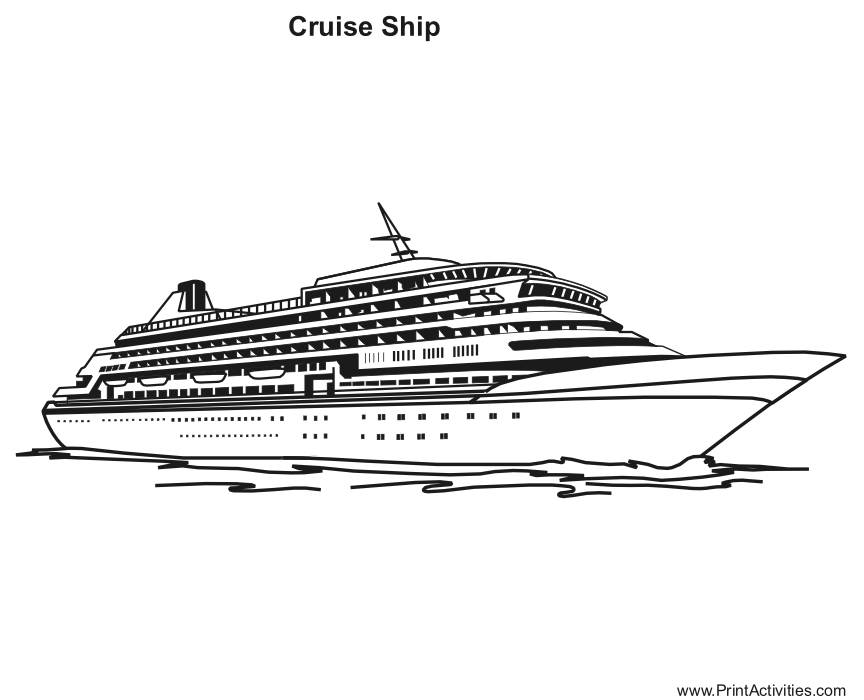 Coloring page: Cruise ship / Paquebot (Transportation) #140808 - Free Printable Coloring Pages