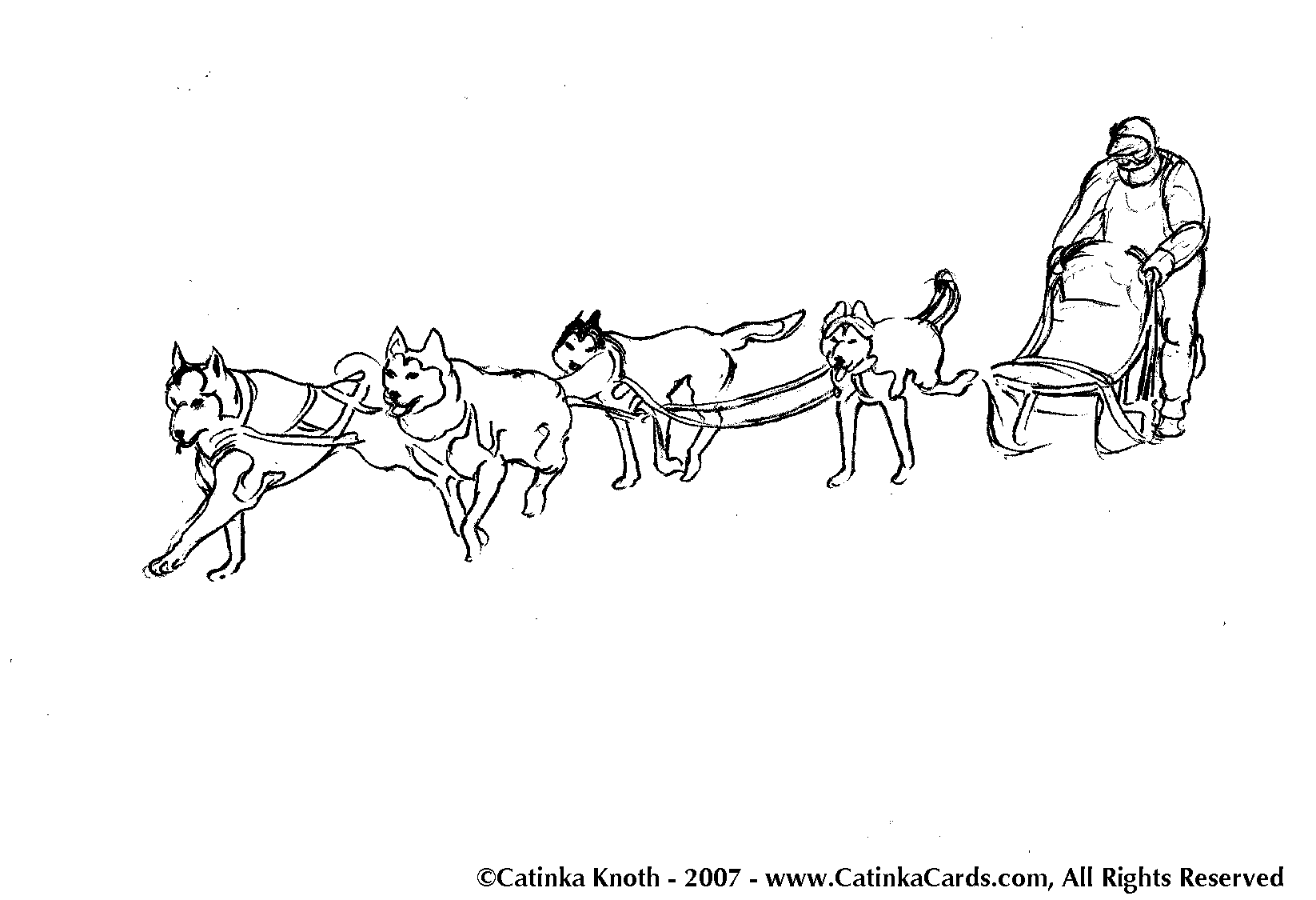 Dog Sled (Transportation) Free Printable Coloring Pages