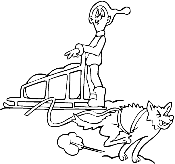 Coloring page: Dog Sled (Transportation) #142633 - Free Printable Coloring Pages
