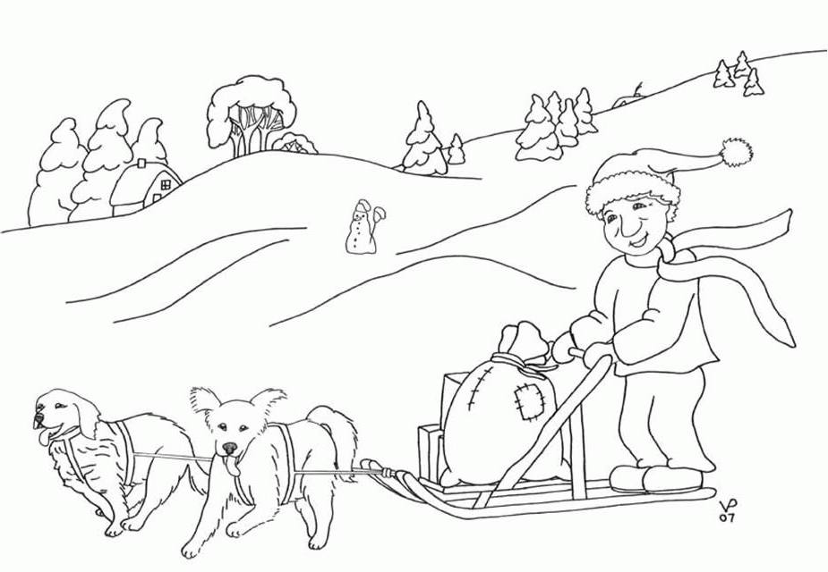 Coloring page: Dog Sled (Transportation) #142729 - Free Printable Coloring Pages