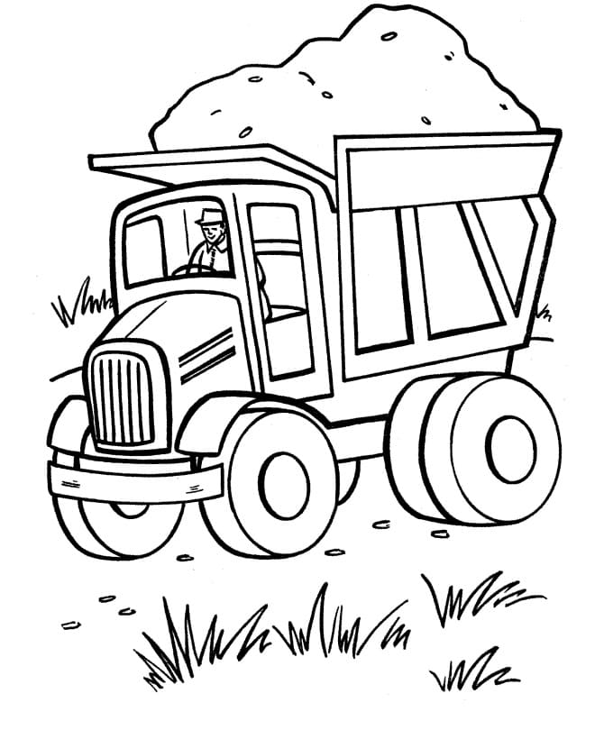 Free printable Dump Truck coloring page #202014 from Transportation collection