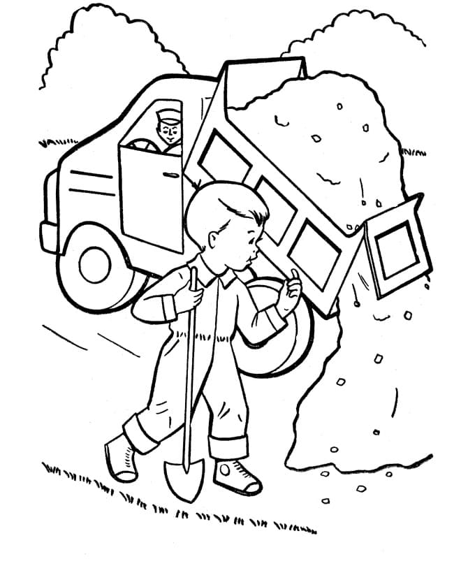 Free printable Dump Truck coloring page #202016 from Transportation collection