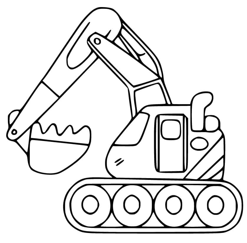 Free printable Excavator coloring page #187929 from Transportation collection Free printable Excavator coloring page #187929 from Transportation collection