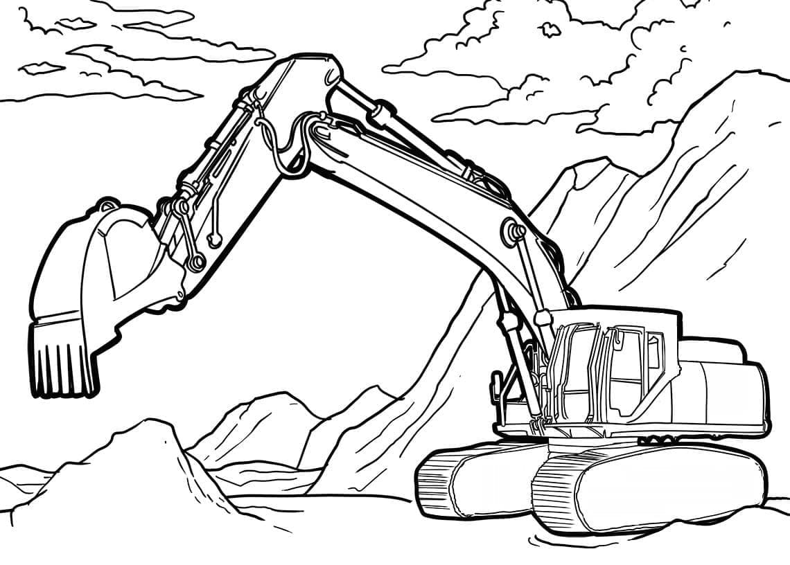 Free printable Excavator coloring page #187932 from Transportation collection