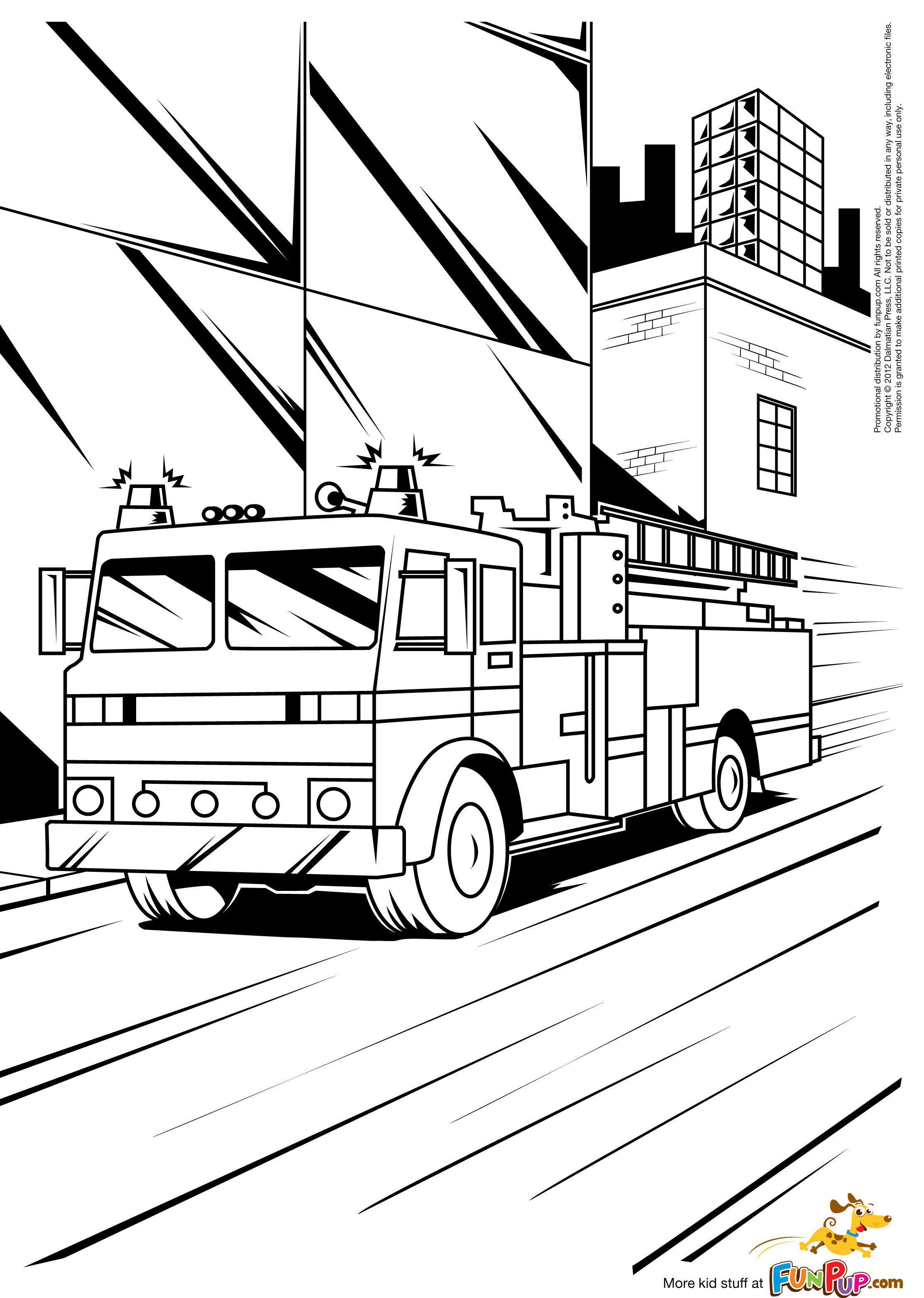 Coloring page: Firetruck (Transportation) #135851 - Free Printable Coloring Pages