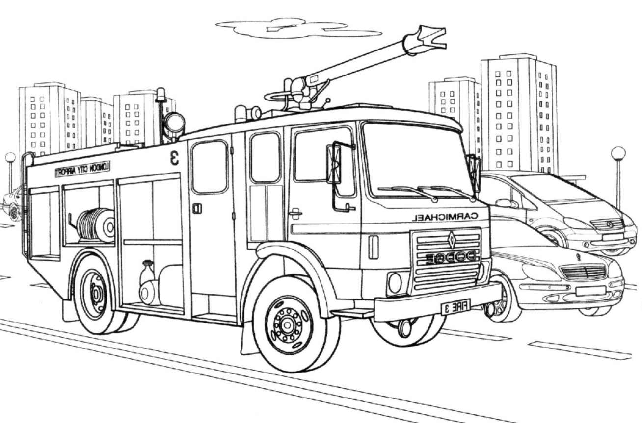Coloring page: Firetruck (Transportation) #135854 - Free Printable Coloring Pages