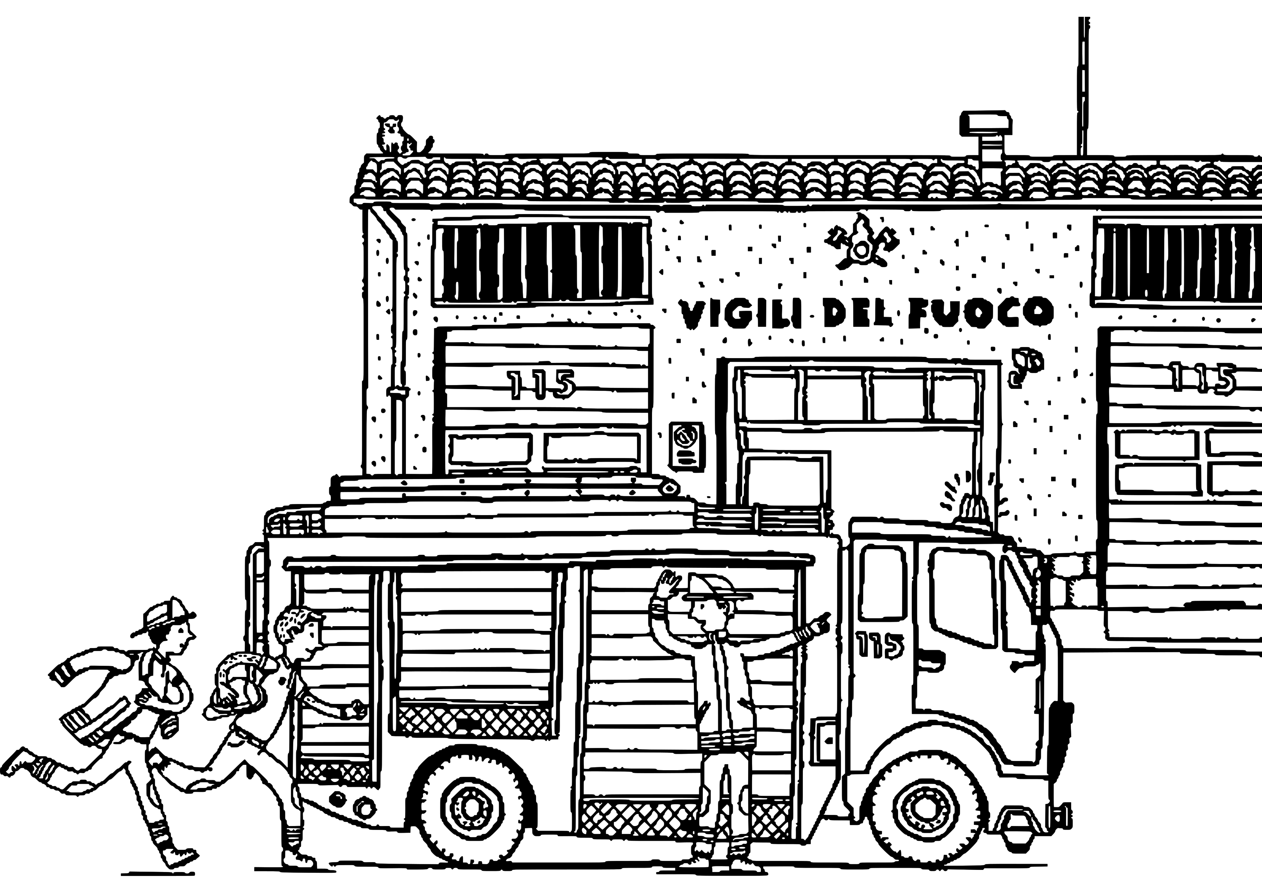 Coloring page: Firetruck (Transportation) #135880 - Free Printable Coloring Pages