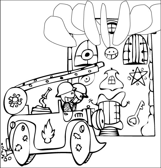 Coloring page: Firetruck (Transportation) #135922 - Free Printable Coloring Pages