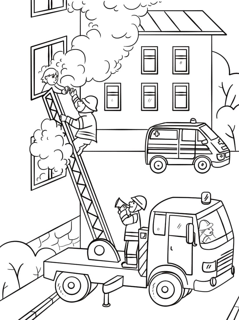 Free printable Firetruck coloring page #185306 from Transportation collection Free printable Firetruck coloring page #185306 from Transportation collection
