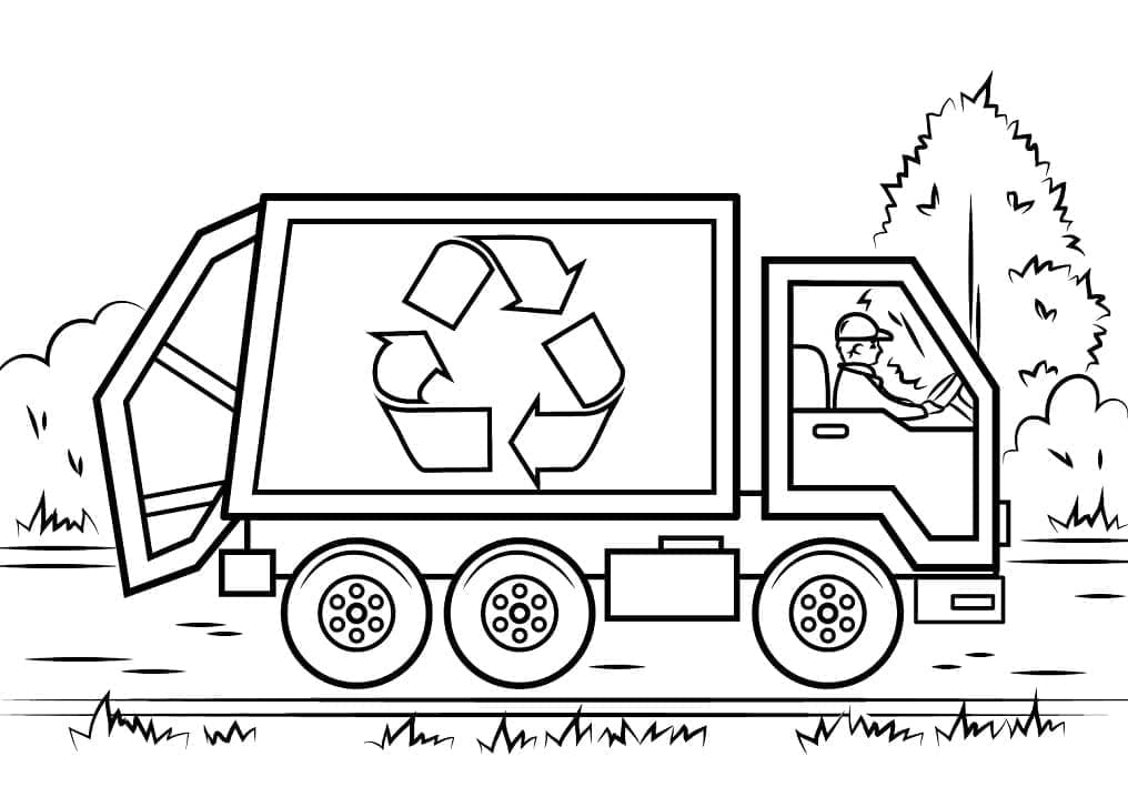 Free printable Garbage Truck coloring page #202055 from Transportation collection