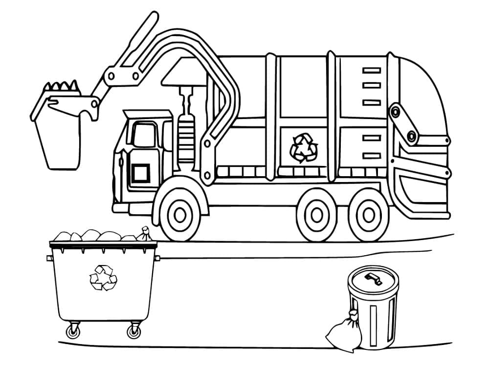 Free printable Garbage Truck coloring page #202067 from Transportation collection