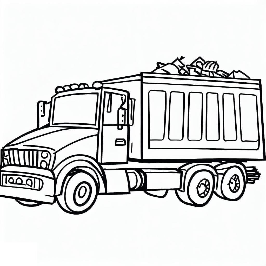 Coloring page: Garbage Truck (Transportation) #202076 - Free Printable Coloring Pages