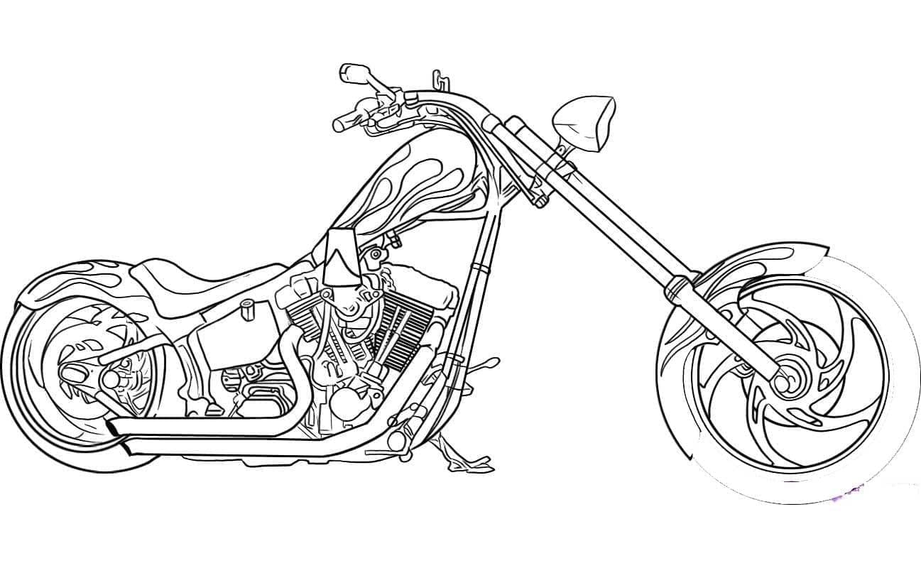 Free printable Harley-Davidson coloring page #210563 from Transportation collection Free printable Harley-Davidson coloring page #210563 from Transportation collection
