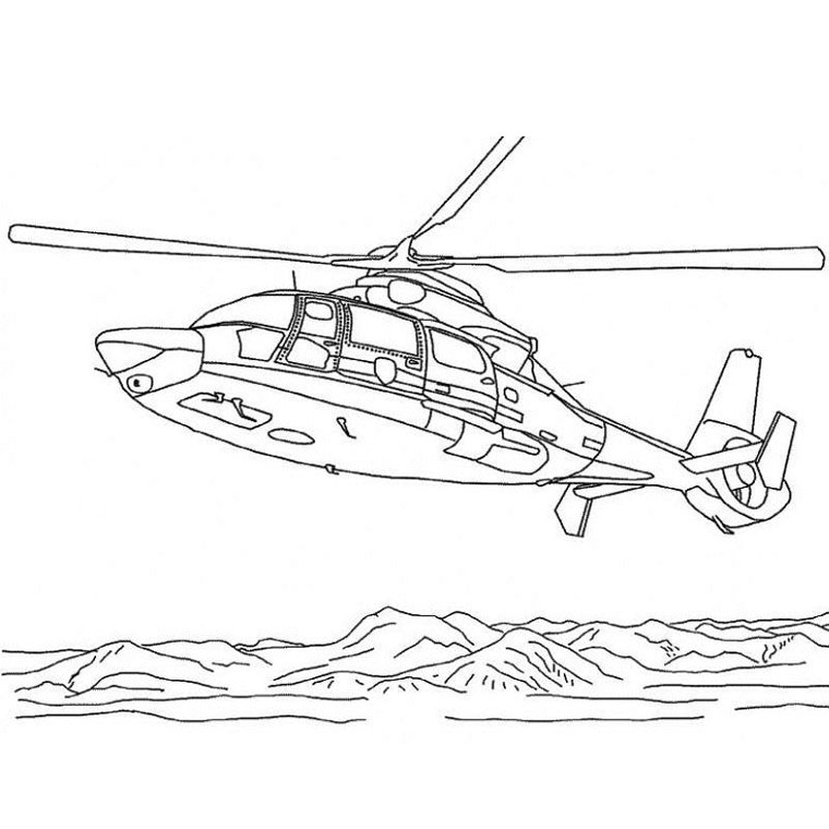 Coloring page: Helicopter (Transportation) #136049 - Free Printable Coloring Pages