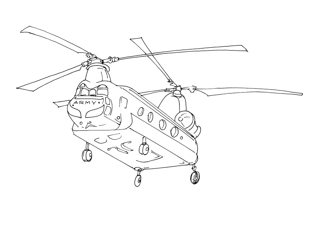 Coloring page: Helicopter (Transportation) #136055 - Free Printable Coloring Pages