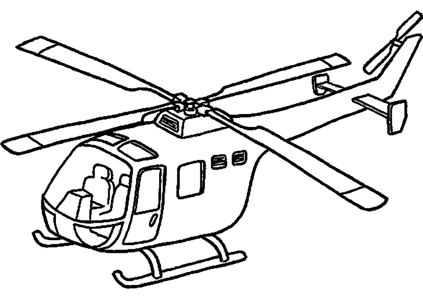 airplane and helicopter coloring pages
