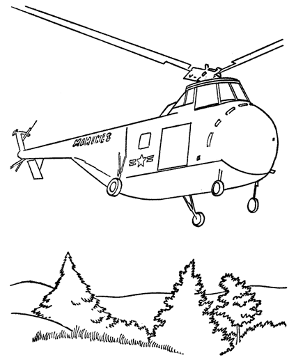 Coloring page: Helicopter (Transportation) #136135 - Free Printable Coloring Pages