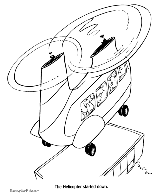 Coloring page: Helicopter (Transportation) #136149 - Free Printable Coloring Pages