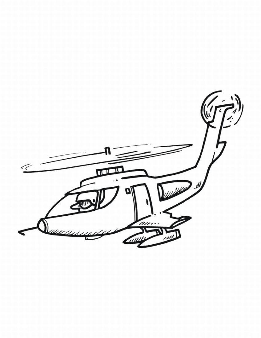 Helicopter Coloring Page | Easy Drawing Guides