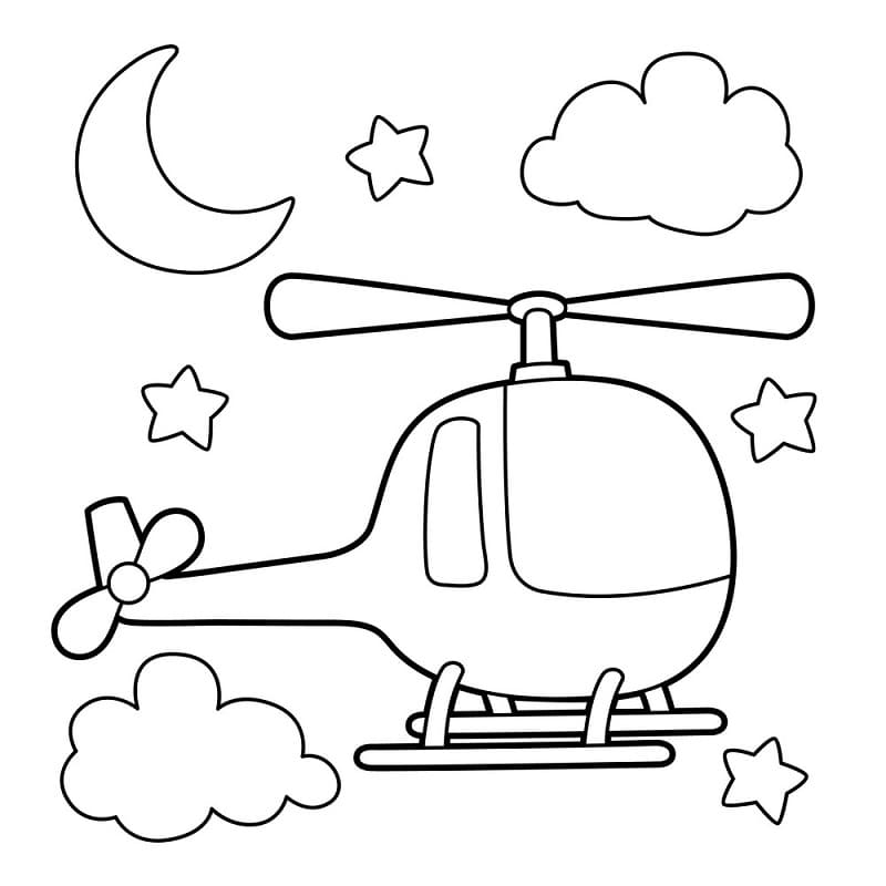 Free printable Helicopter coloring page #174157 from Transportation collection