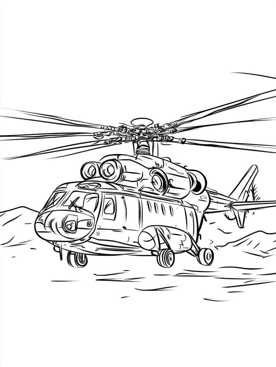 Free printable Helicopter coloring page #217886 from Transportation collection