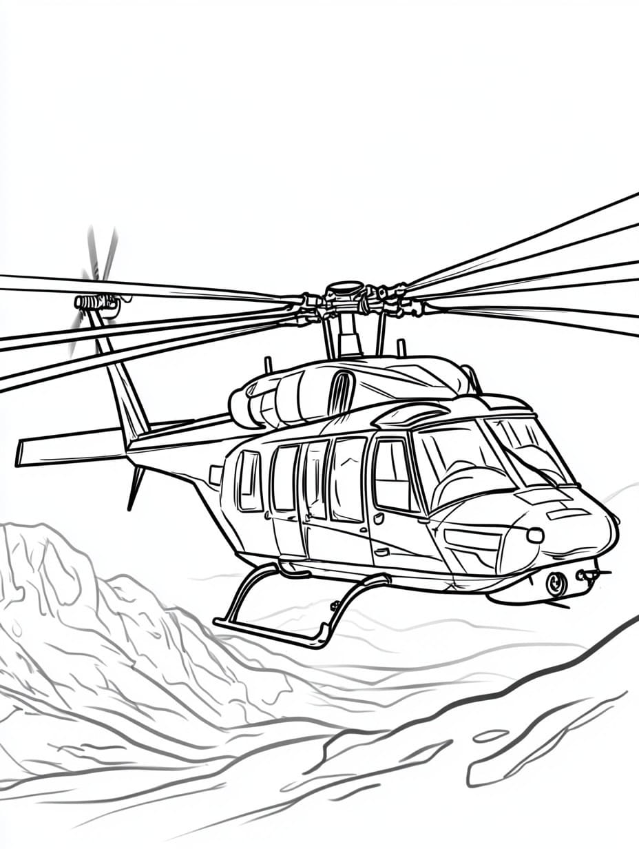 Free printable Helicopter coloring page #217887 from Transportation collection