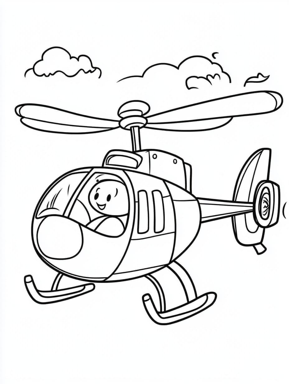 Free printable Helicopter coloring page #217890 from Transportation collection Free printable Helicopter coloring page #217890 from Transportation collection