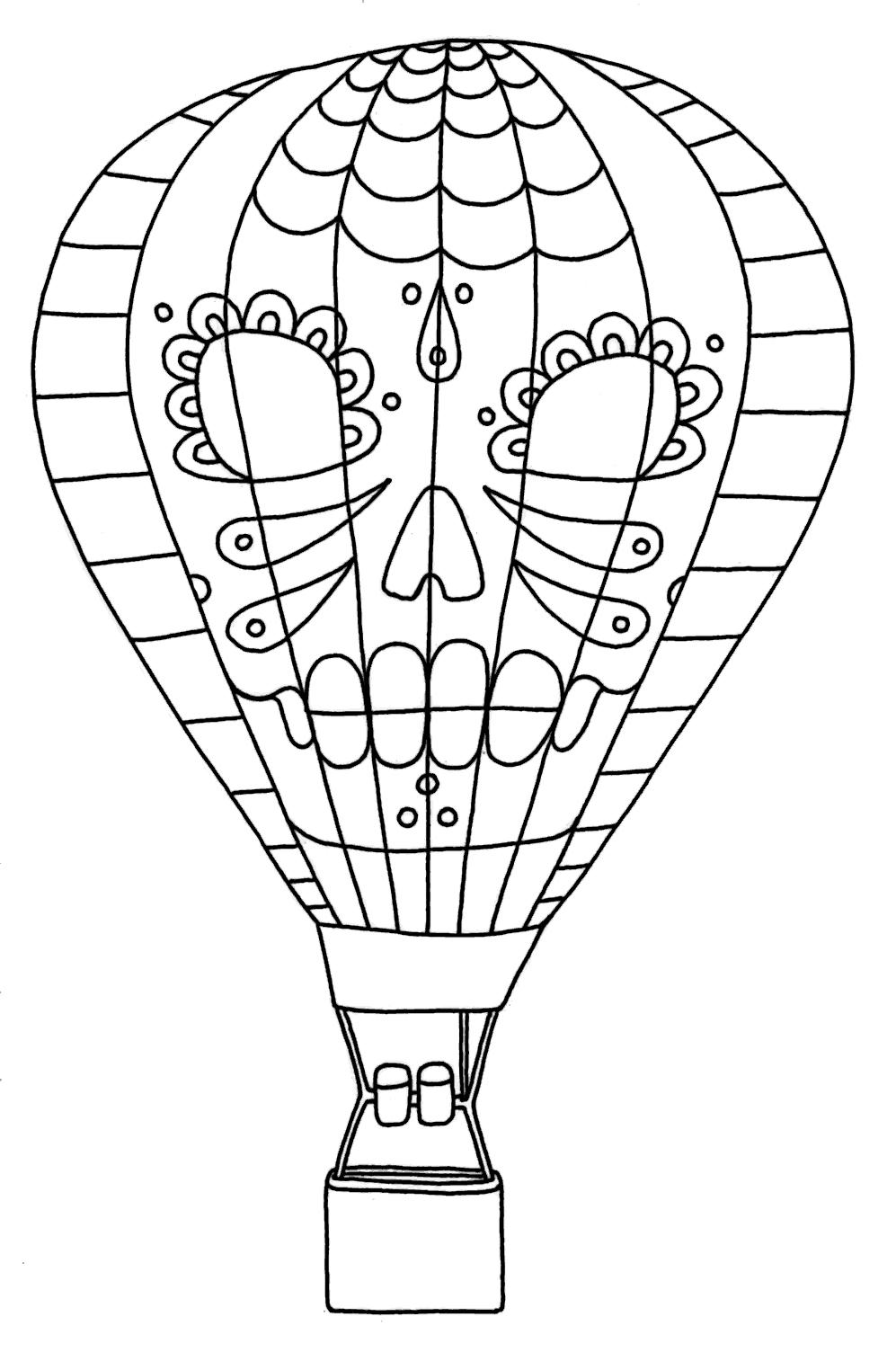 Coloring page: Hot air balloon (Transportation) #134600 - Free Printable Coloring Pages