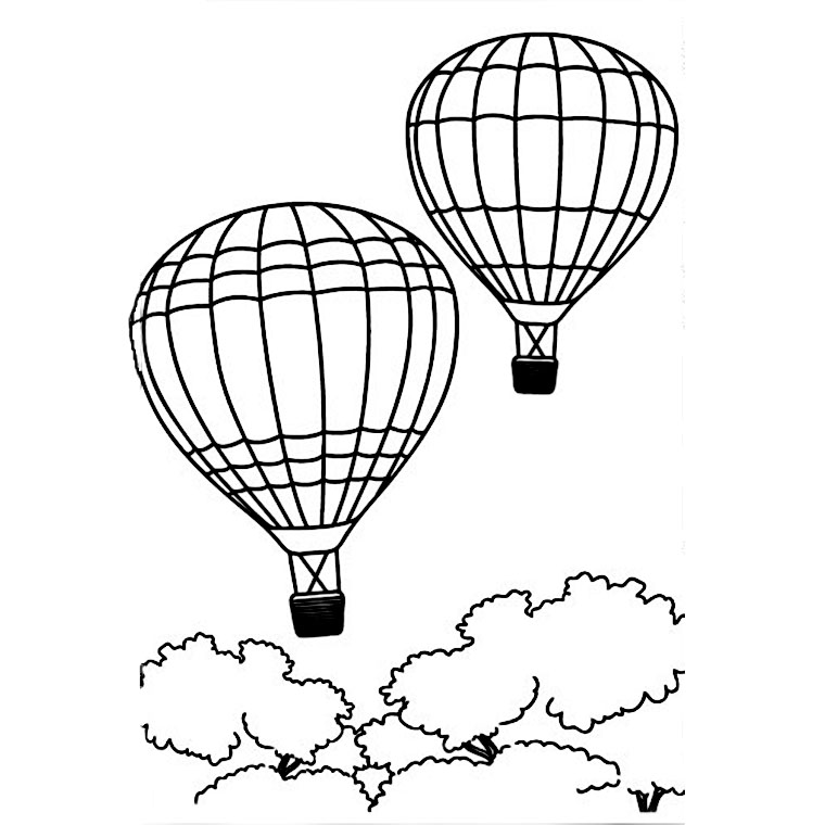 Coloring page: Hot air balloon (Transportation) #134603 - Free Printable Coloring Pages