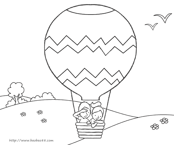 Coloring page: Hot air balloon (Transportation) #134604 - Free Printable Coloring Pages