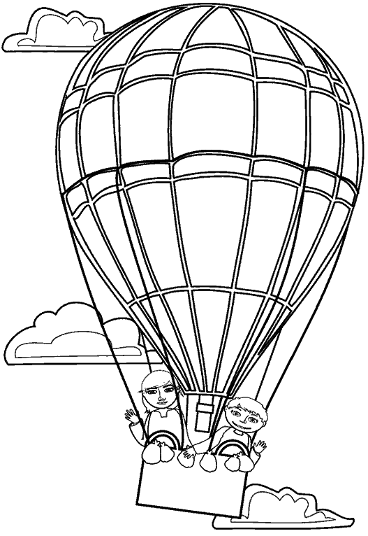Coloring page: Hot air balloon (Transportation) #134611 - Free Printable Coloring Pages