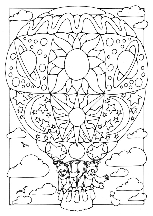 Coloring page: Hot air balloon (Transportation) #134616 - Free Printable Coloring Pages