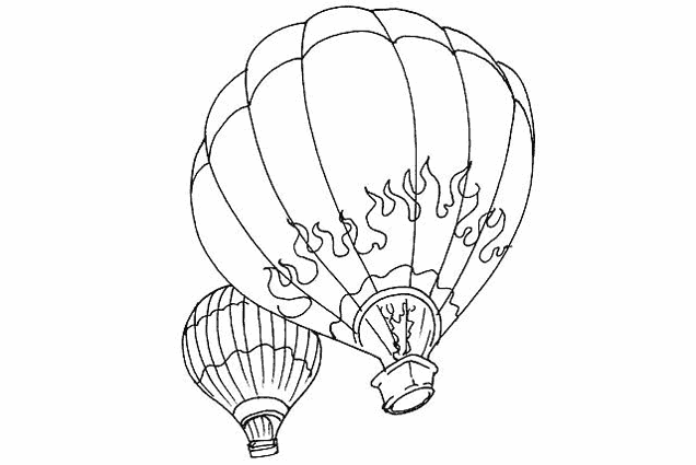 Coloring page: Hot air balloon (Transportation) #134627 - Free Printable Coloring Pages