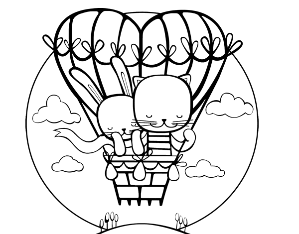 Coloring page: Hot air balloon (Transportation) #134628 - Free Printable Coloring Pages