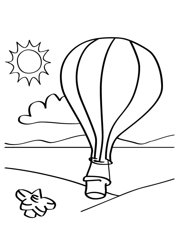Coloring page: Hot air balloon (Transportation) #134641 - Free Printable Coloring Pages