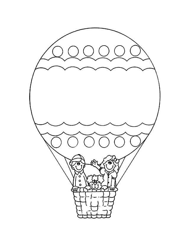 Coloring page: Hot air balloon (Transportation) #134665 - Free Printable Coloring Pages