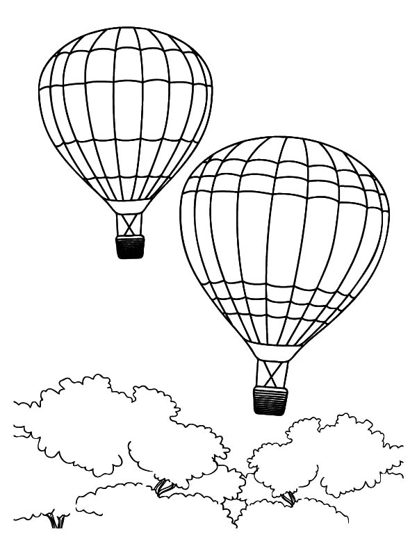 Coloring page: Hot air balloon (Transportation) #134697 - Free Printable Coloring Pages