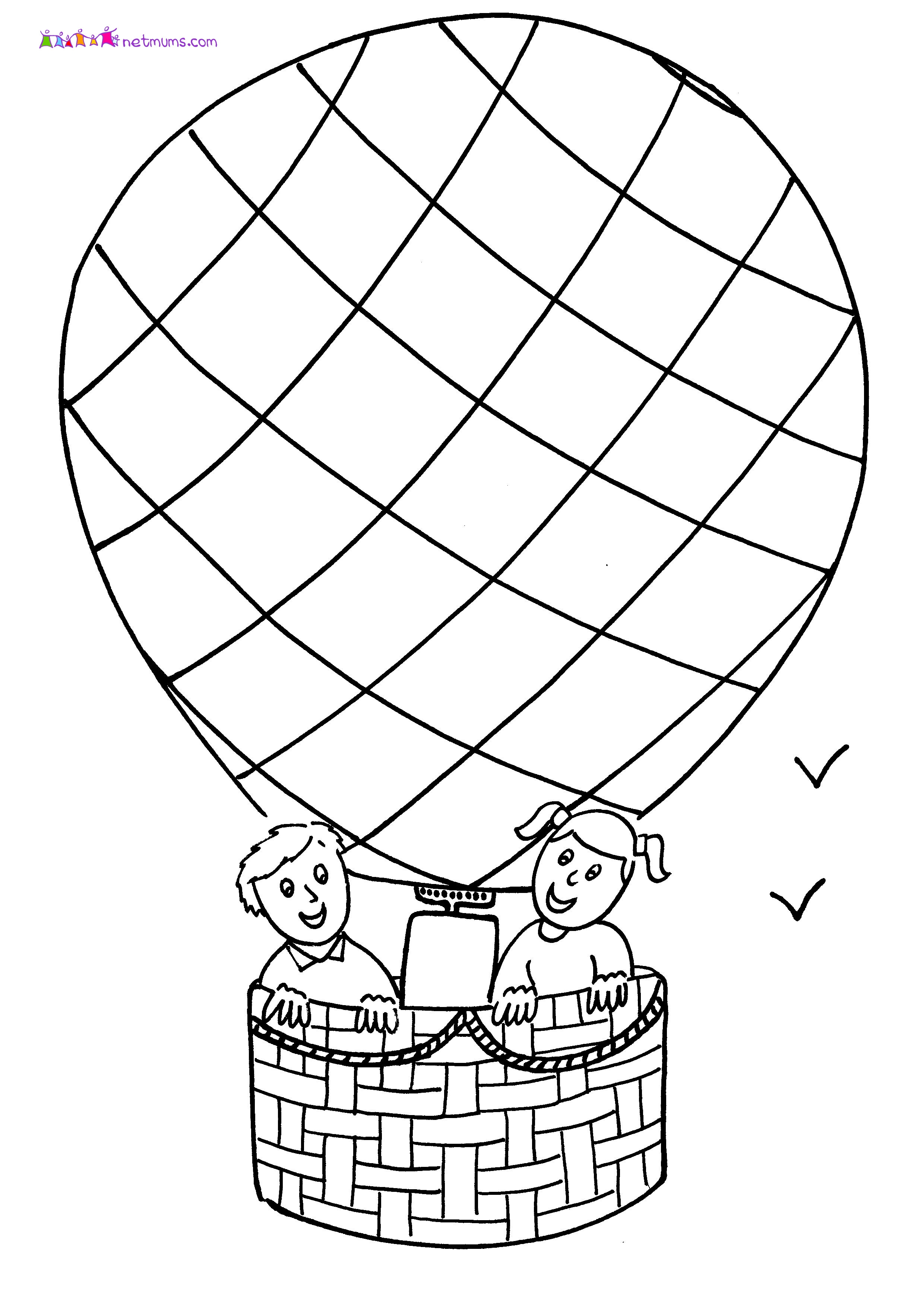 Coloring page: Hot air balloon (Transportation) #134704 - Free Printable Coloring Pages