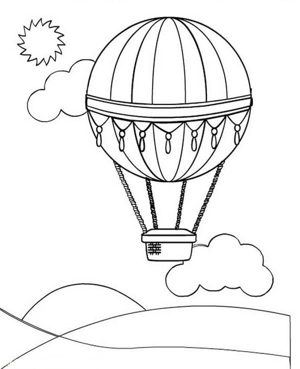 Coloring page: Hot air balloon (Transportation) #134709 - Free Printable Coloring Pages