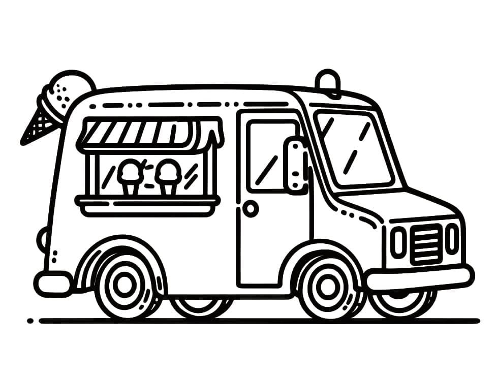 Coloring page: Ice Cream Truck (Transportation) #213379 - Free Printable Coloring Pages