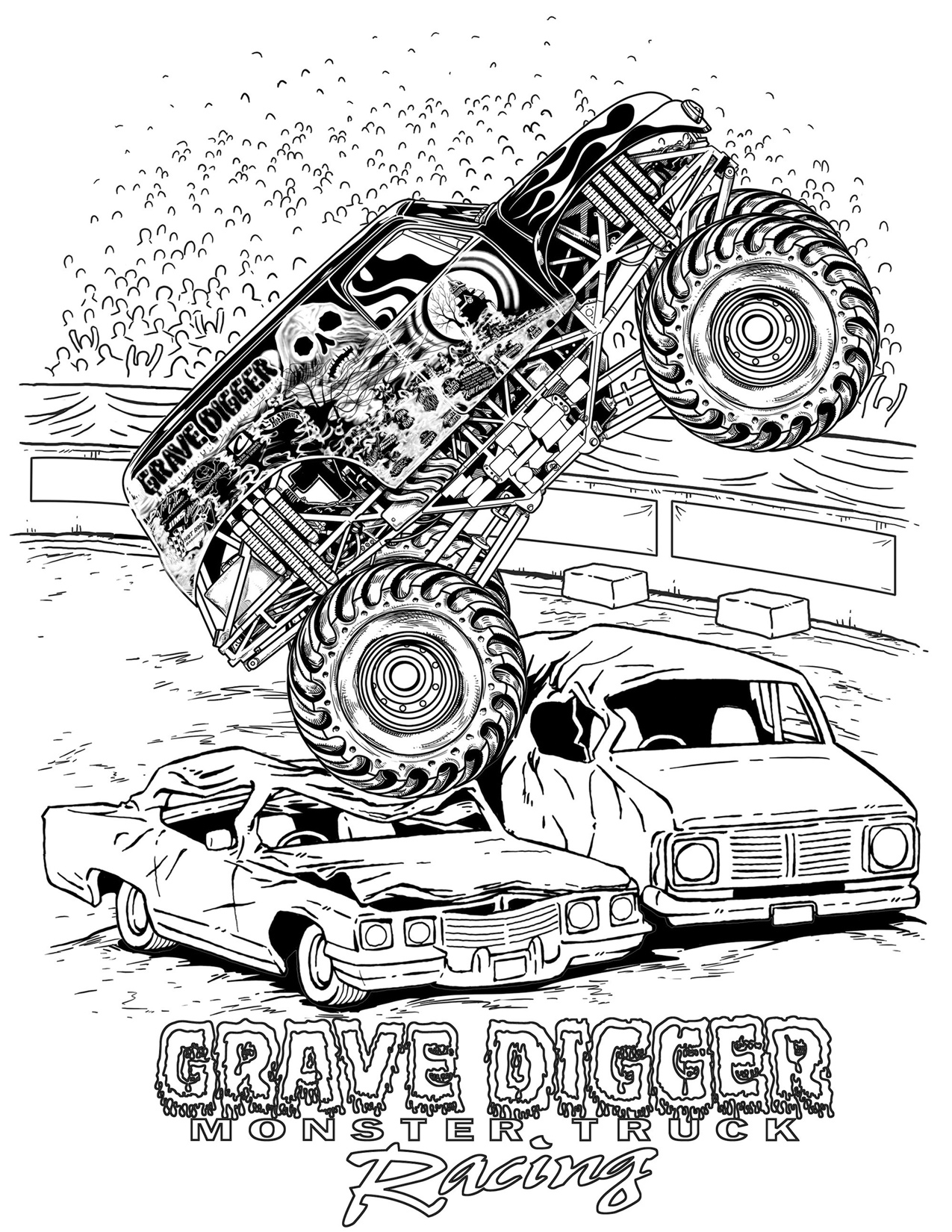 Coloring page: Monster Truck (Transportation) #141301 - Free Printable Coloring Pages