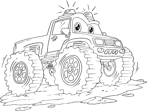 Coloring page: Monster Truck (Transportation) #141304 - Free Printable Coloring Pages